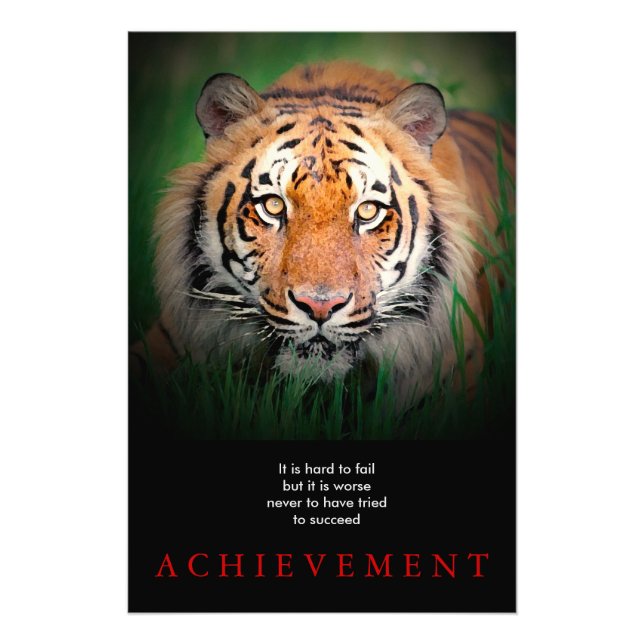 Tiger Motivational Achievement Fototryck (Framsidan)