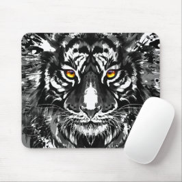 Tiger Mousepad - Black and White Tiger Teckning Musmatta