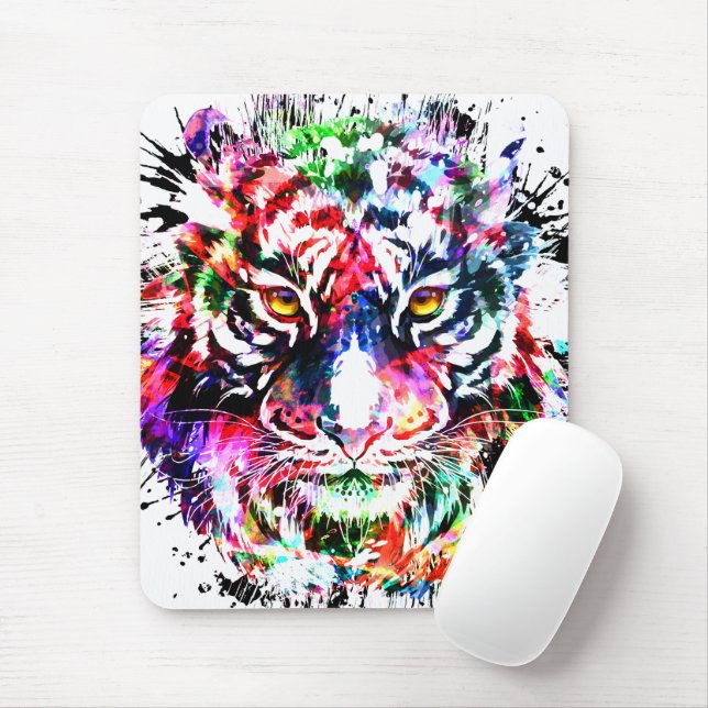 Tiger Mousepad | Färgad tigerkula Musmatta (Med mus)