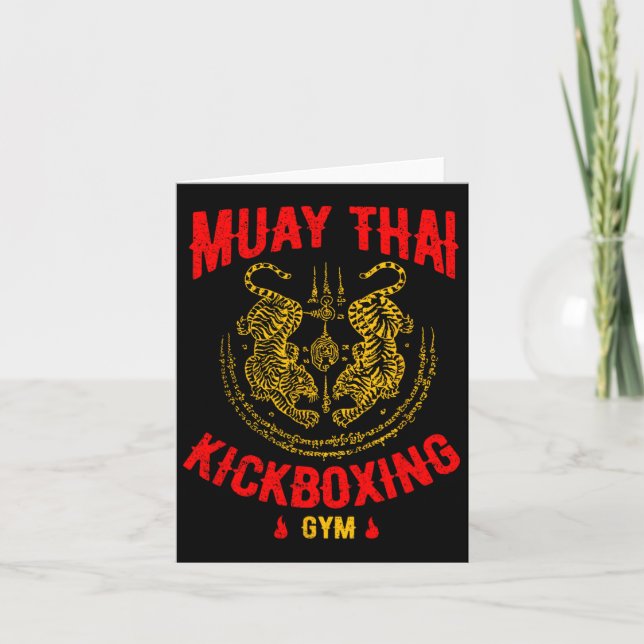 Tiger Muay Thai Kickboxing Gym Mma Training Gift Kort (Framsida)
