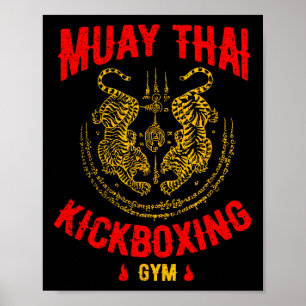 Tiger Muay Thai Kickboxing Gym Mma Training Gift Poster