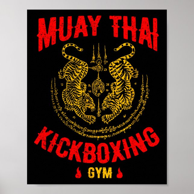 Tiger Muay Thai Kickboxing Gym Mma Training Gift Poster (Framsidan)