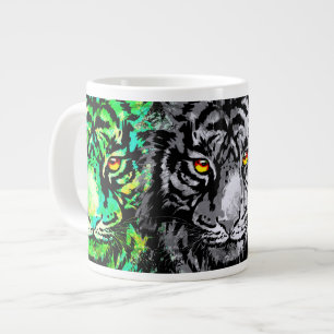 Tiger Mugg Färgstarka tigeröverhuvuden Specialty Jumbo Mugg