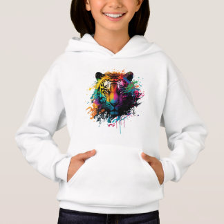 Tiger Neon Bläck Stänk T Shirt
