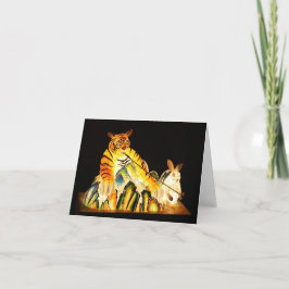 Tiger Notecard på kinesiska Lantern Festival Tiger Tack Kort