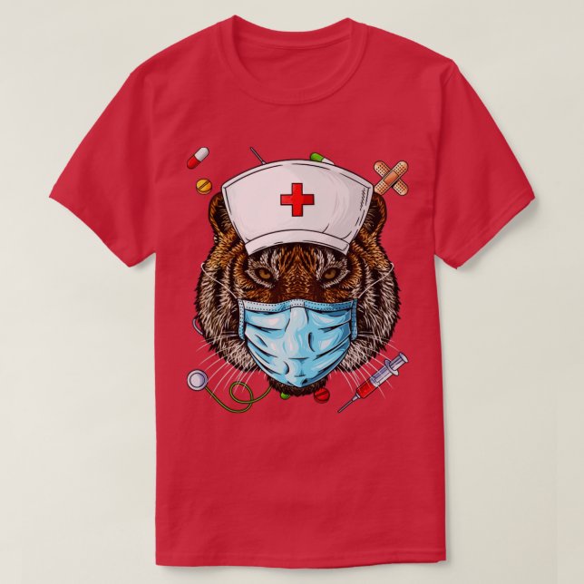 Tiger Nurse RN Funny ER Nursing School Studenten T Shirt (Design framsida)