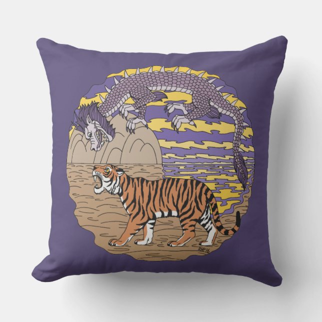 Tiger och Dragon Kudde (Framsida)