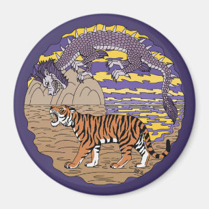 Tiger och Dragon Magnet