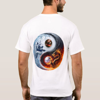 Tiger och Dragon Yin och Yang T Shirt