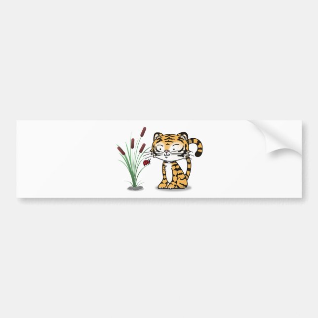 Tiger och en nyckelpiga bildekal (Framsidan)