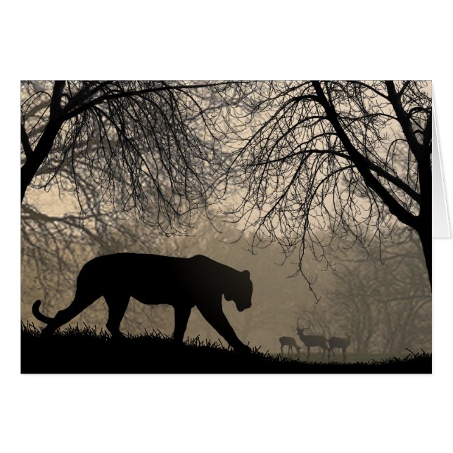 Tiger och Hjort Hälsningskort (Framsidan Horizontal)