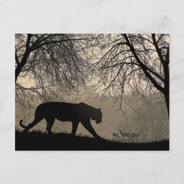 Tiger och Hjort Vykort (Framsida)