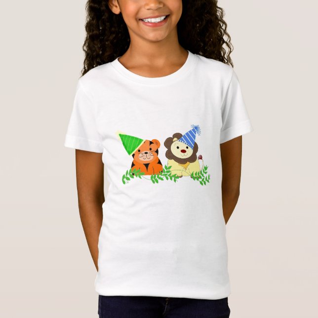 Tiger och Lejon Födelsedagsdesign Tee (Framsida)