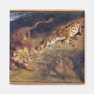 Tiger och lejont magnet