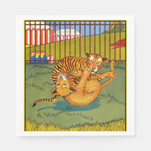 tiger- och leopardbrottning pappersservett