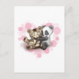 Tiger och Panda Vykort
