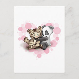 Tiger och Panda Vykort