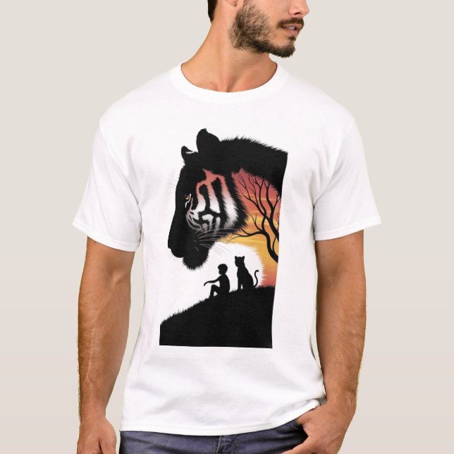 Tiger och pojkvänner t shirt (Framsida)