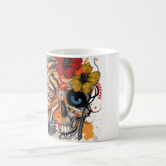 Tiger och Skull-contemporary art mugg