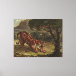Tiger och Snake Eugene Delacroix Wall Art Canvastryck