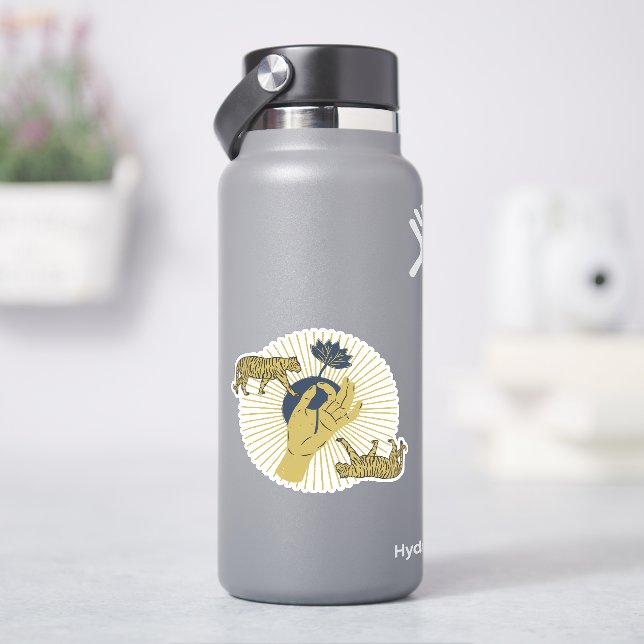 Tiger och Sunburst Boho Graphic Klistermärken (HydroFlask)