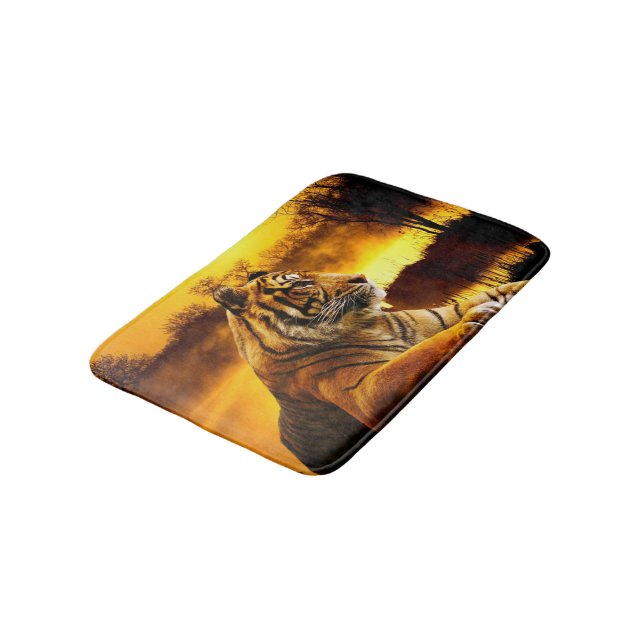 Tiger och Sunset Badrumsmatta (Vinklad)