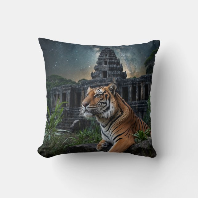 Tiger och Temple Kudde (Framsida)