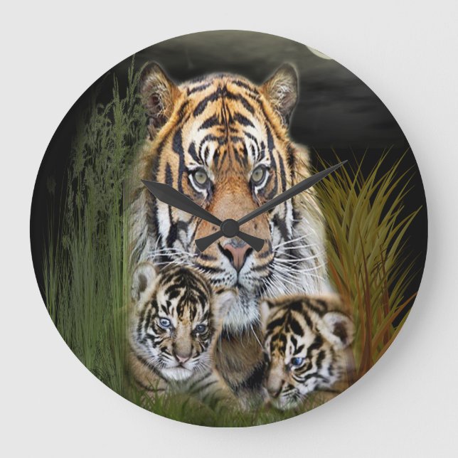 Tiger och ungar-ur stor klocka (Framsida)