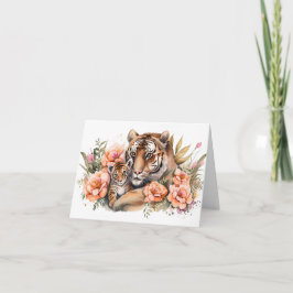 Tiger- och Unge-Mors dag-kort Kort