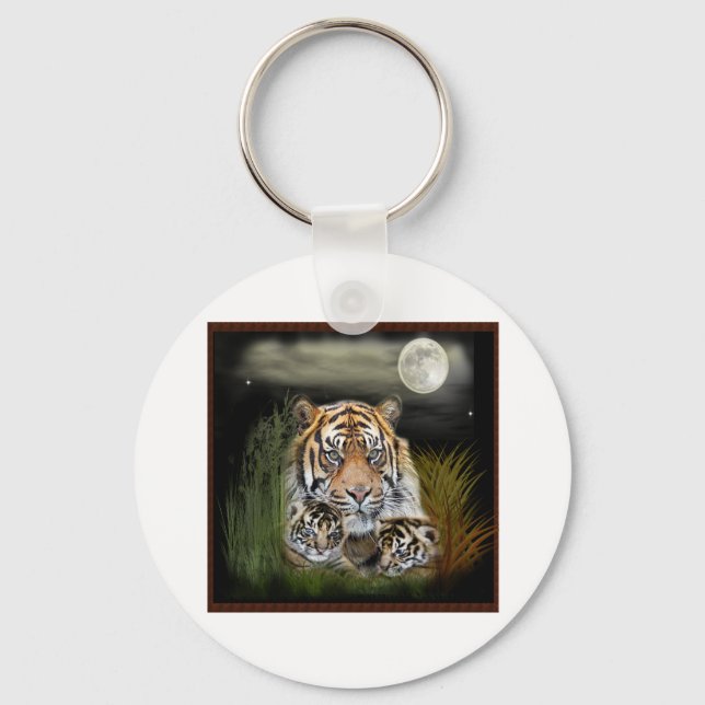 Tiger och unge nyckelring (Framsida)