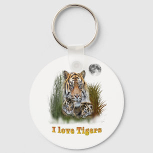 Tiger och unge nyckelring