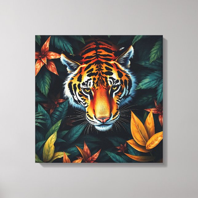 “Tiger of Mine” – Colourful Tiger Portrait Canvastryck (Framsida)