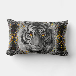 Tiger Öga - Colorful Tiger Teckning - Tiger Pillow Lumbarkudde