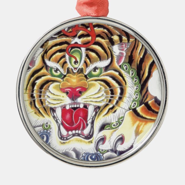 Tiger Öga Julgransprydnad Metall (Framsidan)