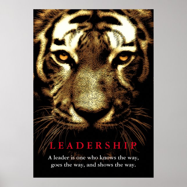 Tiger Öga LeaderSHIP Motivational Inspirational Poster (Framsidan)