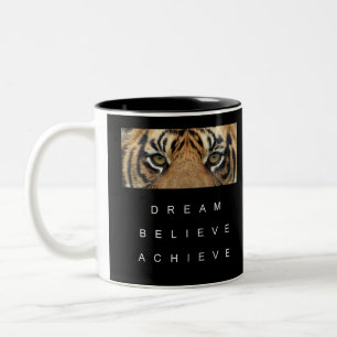 Tiger Öga Motiverande citat Black and White Två-Tonad Mugg