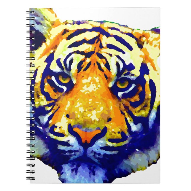 Tiger Öga Pop Art Anteckningsbok Med Spiral (Framsidan)