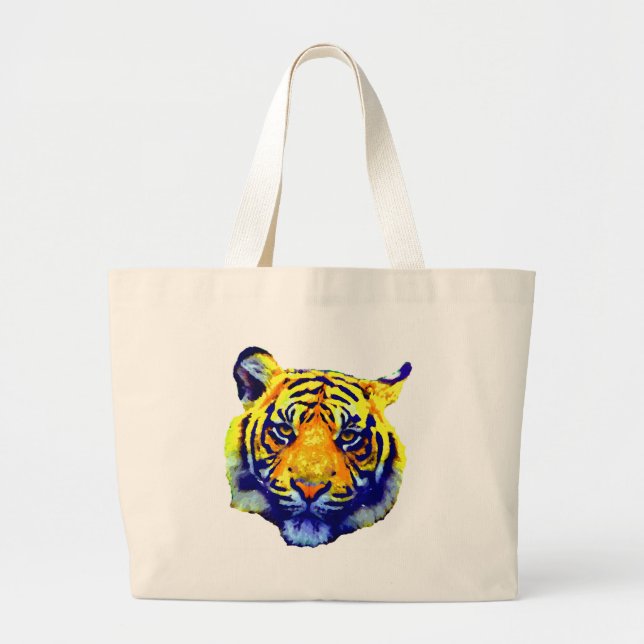 Tiger Öga Pop Art Jumbo Tygkasse (Framsidan)