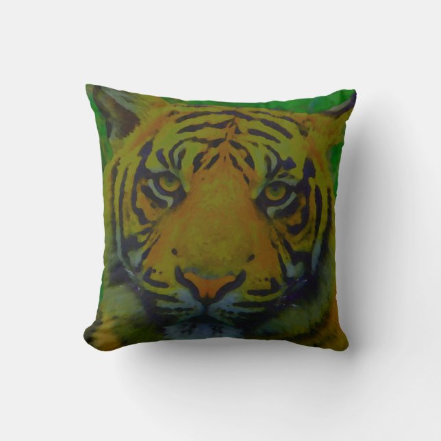 Tiger Öga Pop Art Kudde (Framsida)