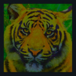 Tiger Öga Pop Art Poster<br><div class="desc">Tigerkonst - Tiger Head Animal Art - College Pop Art - Vild Big Cats Bilder</div>