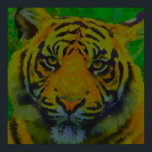 Tiger Öga Pop Art Poster<br><div class="desc">Tigerkonst - Tiger Head Animal Art - College Pop Art - Vild Big Cats Bilder</div>