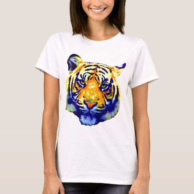 Tiger Öga Pop Art Tee Shirt (Framsida)