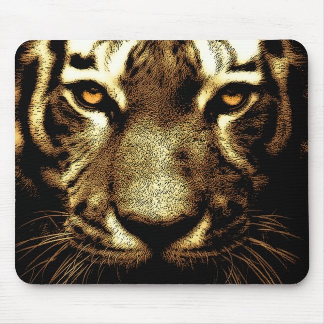 Tiger Ögon Anpassningsbar Mousepad Musmatta (Framsidan)