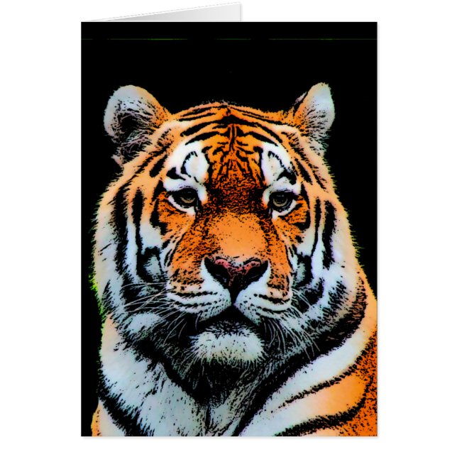 Tiger Ögon inspiration Hälsningskort (Framsidan)