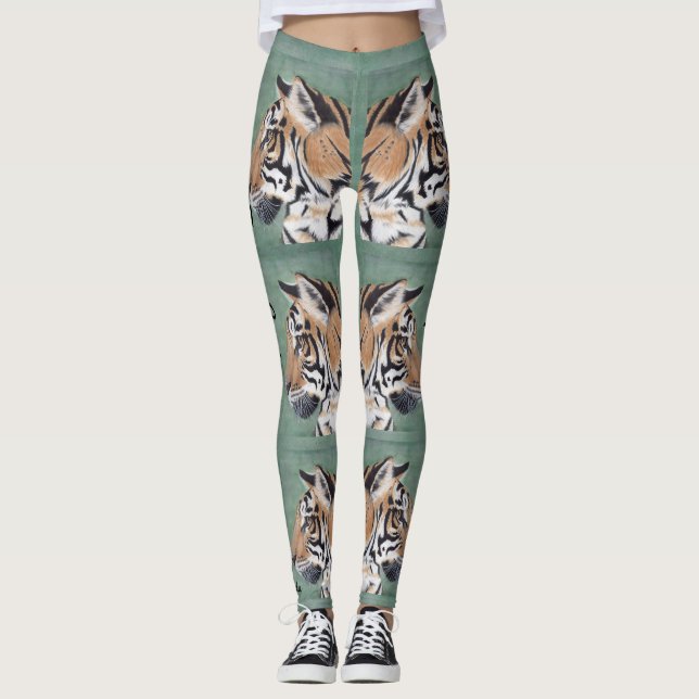 Tiger Ögon Legalize NAMN Original Art Leggings (Framsida)