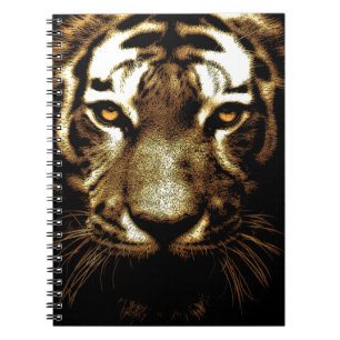 Tiger Ögon Vild Animal Art Photos Anteckningsbok Med Spiral