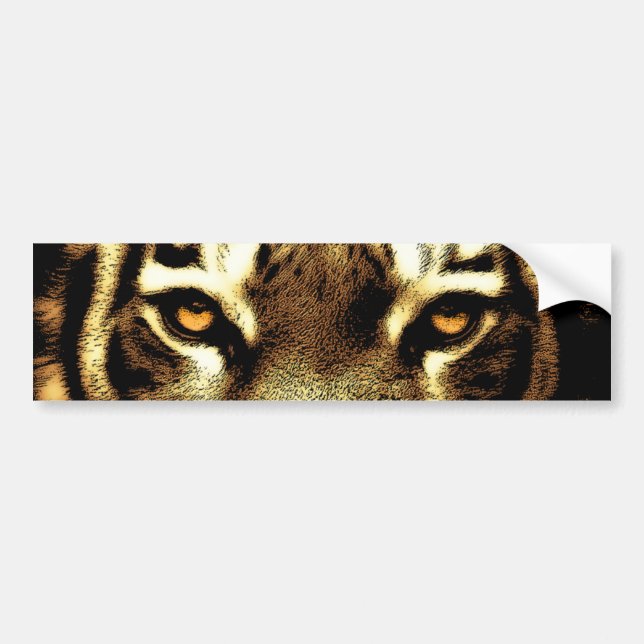 Tiger Ögon Vild Djurfoto Bumper Stickers Bildekal (Framsidan)