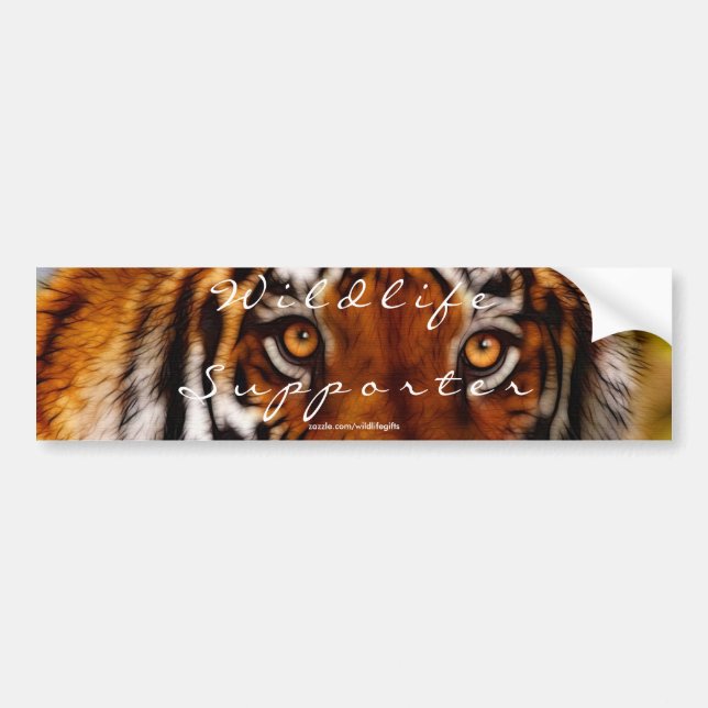 TIGER ÖGON Wildlife Supporter Bumper-dekal Bildekal (Framsidan)