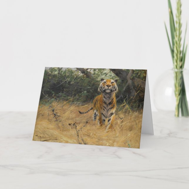 Tiger om bevakningen | Wilhelm Kuhnert Kort (Framsida)