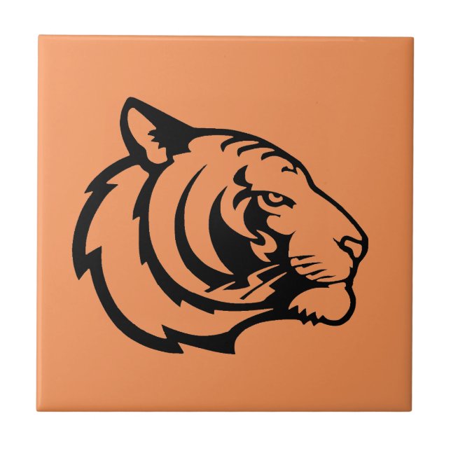 Tiger orange keramisk kakel (Framsidan)